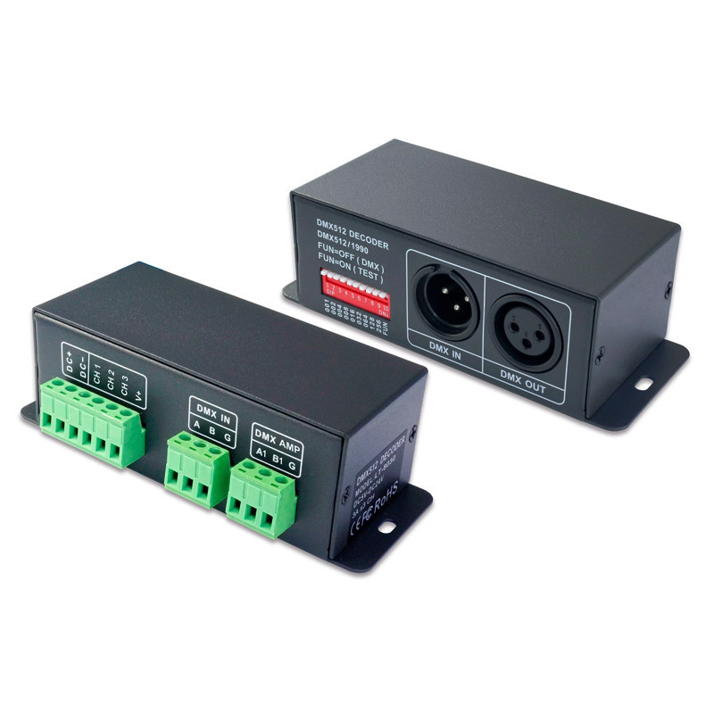 Contrôleur DMX 3 Canaux - Décodeur LED 5-24V DC - Pour éclairage Scénique RGB, Gradation 256 Niveaux