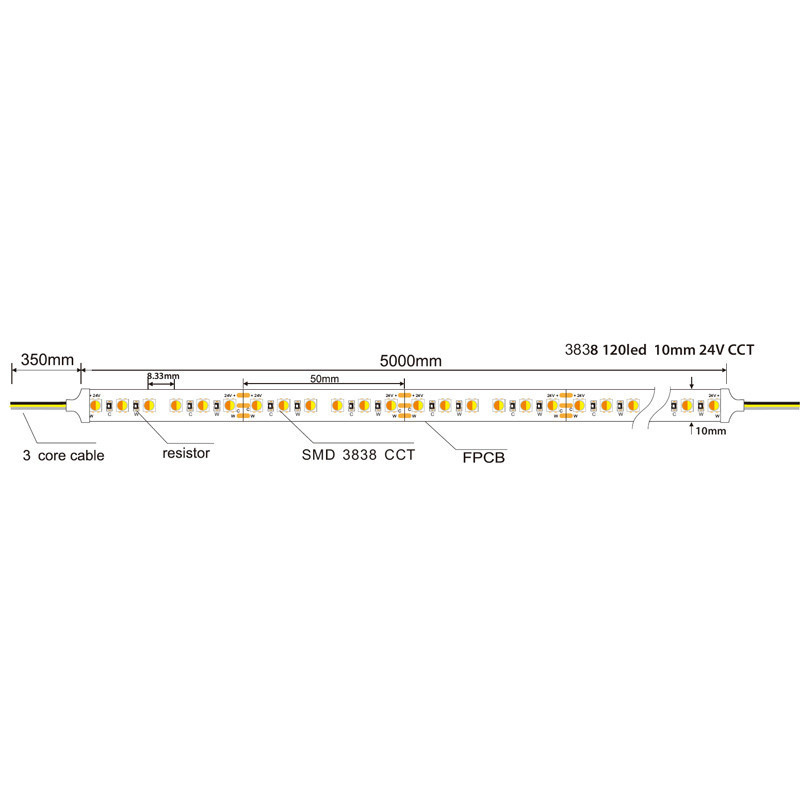 7m LED Streifen Kaltweiß, 120 LED/m, IP65, 24V – Inkl. Netzteil, Controller & Funkfernbedienung