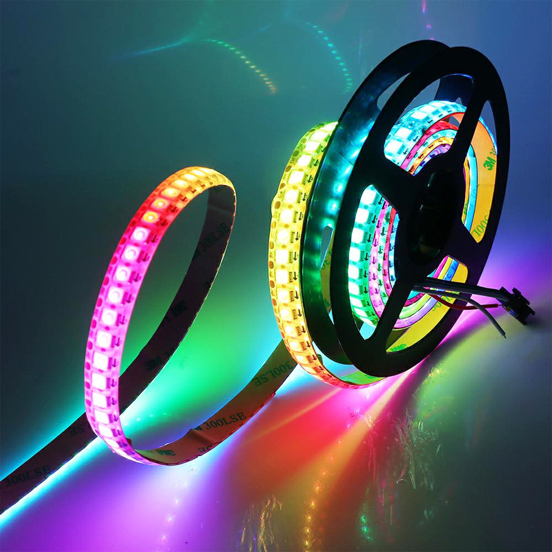 Powerful multicolored led strip with dynamic effects 144 leds / m - 1 ...
