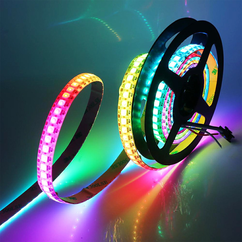 Ruban led multicolore puissant à effets dynamiques 144 leds/m - 1 led/pixel