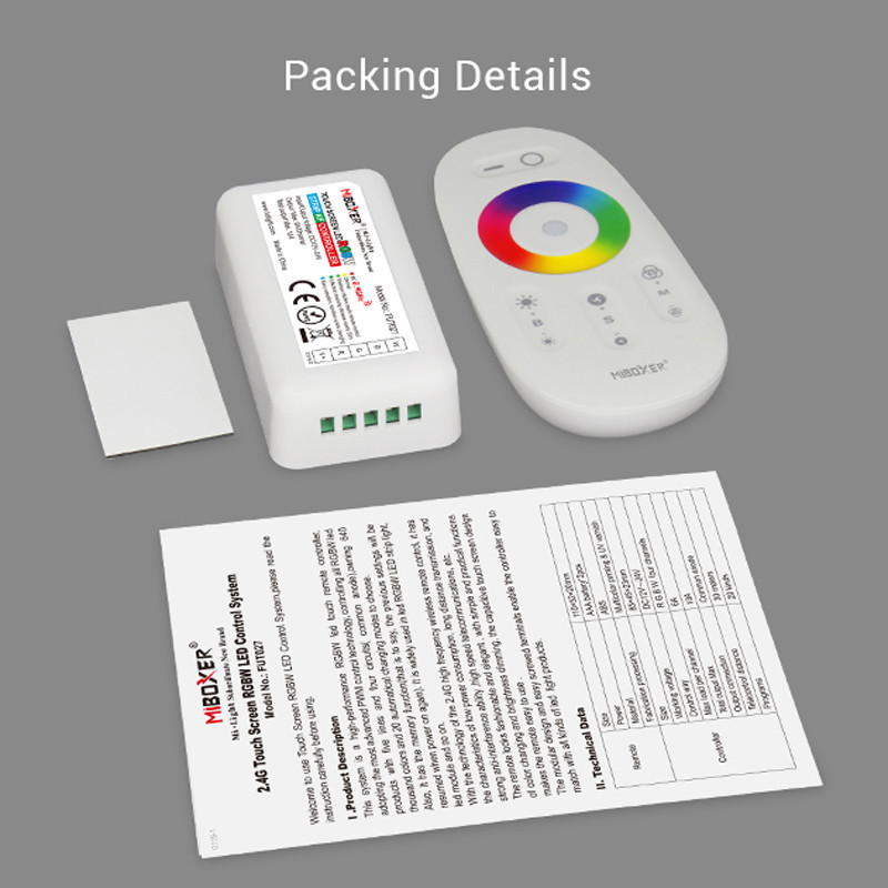 RGBW led controller with 10A remote control