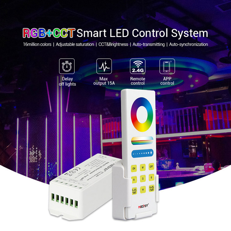 Controlador led RGB + CCT con mando a distancia de 15A