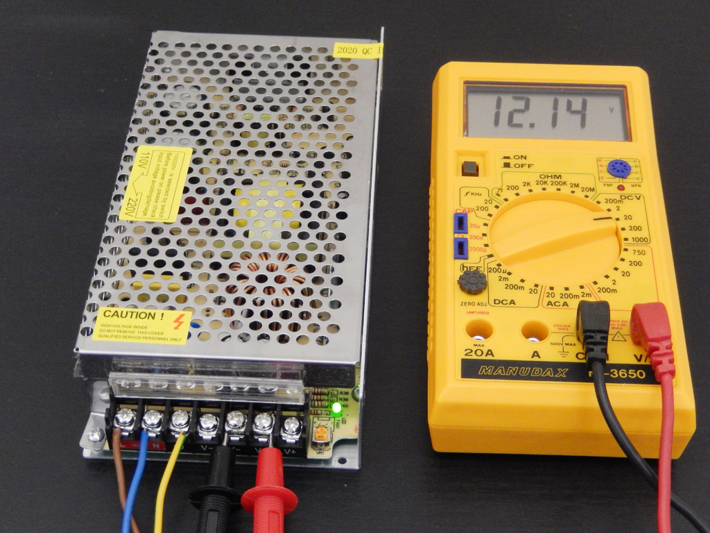 Alimentazione led morsettiera test