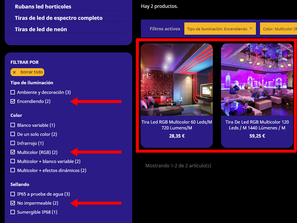 Resultado de filtros de cinta led